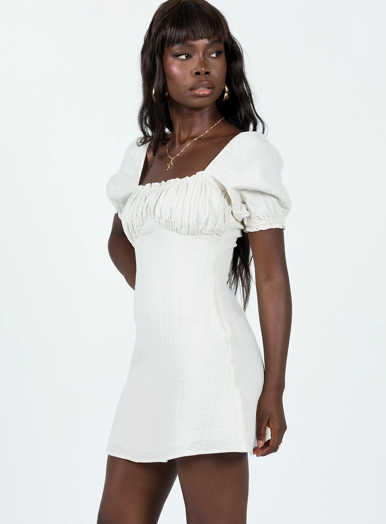 Langham Mini Dress Ivory Floating Shape