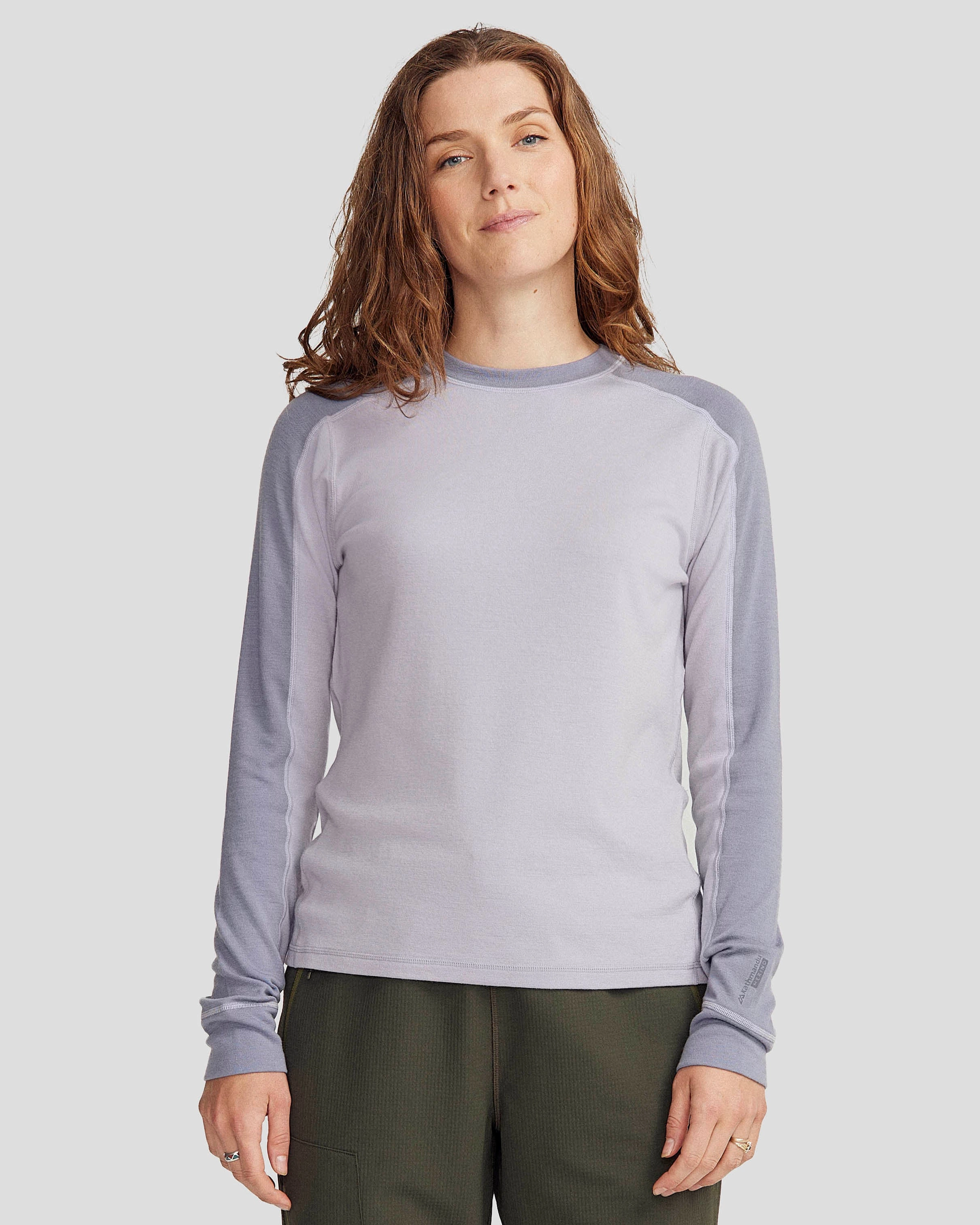 Cozy Choice Chilly Comfort Look Women's K-Merino 250 Long Sleeve Top  - Light Haze/Dark Haze