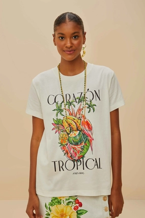Pullover quick-drying Off-White Coraz??n Tropical Organic Cotton T-Shirt