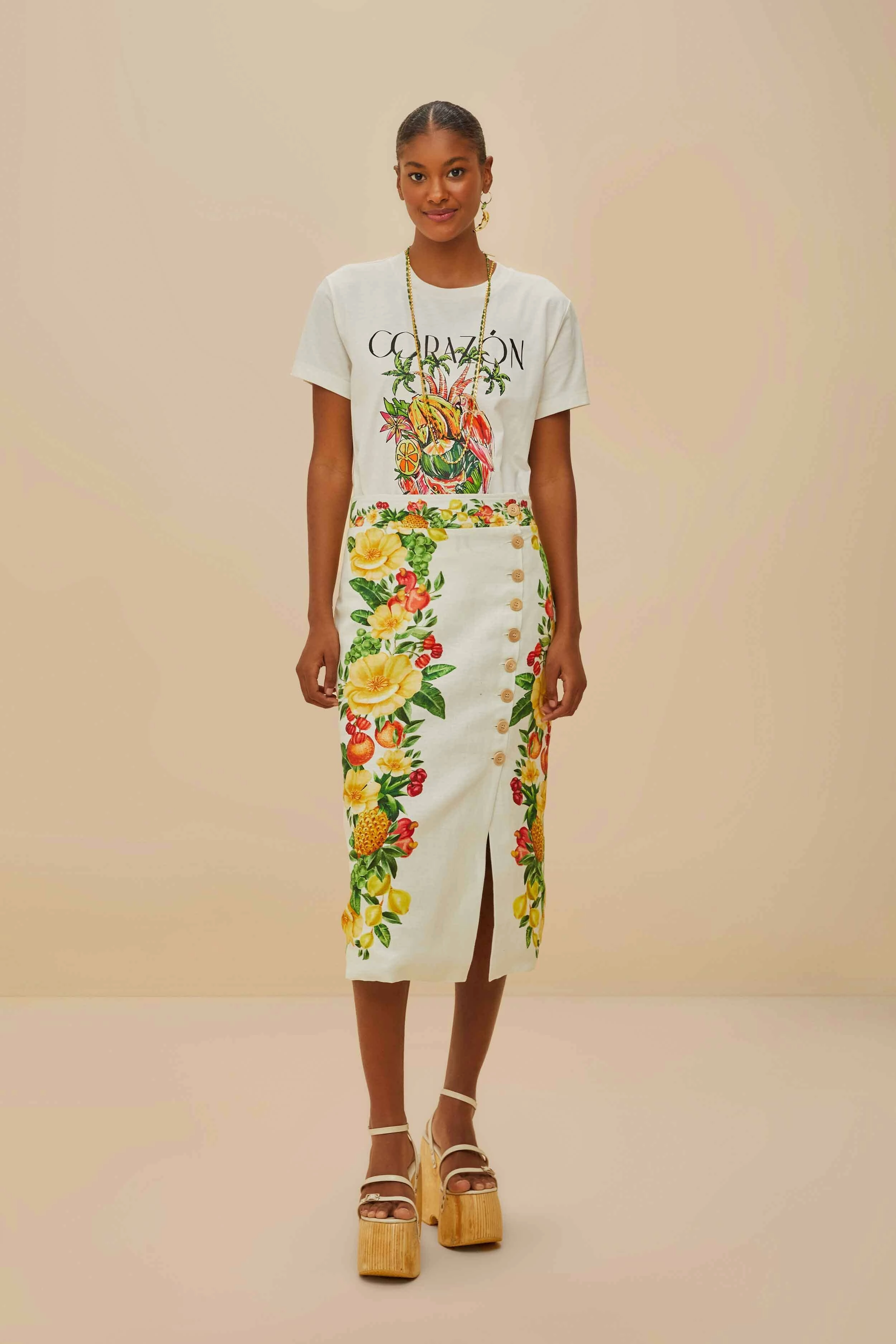 Off-White Coraz??n Tropical Organic Cotton T-Shirt Smart Layer