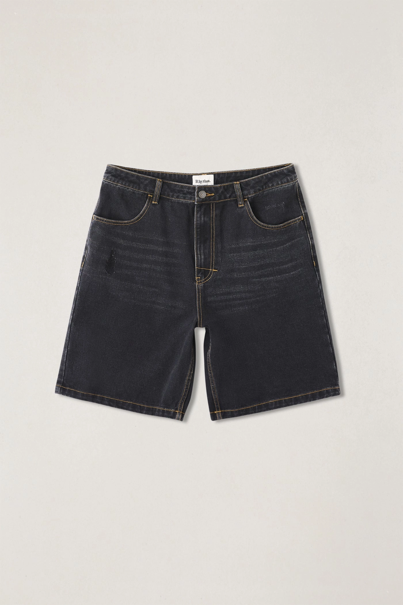 Free Size Adjuster Subtle Distress Short Worn Black