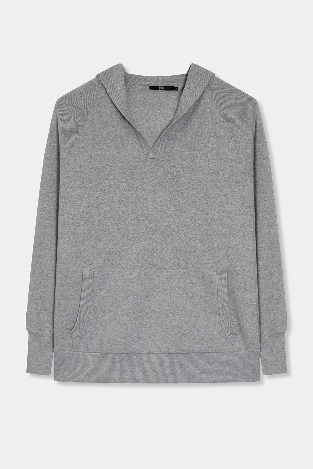 Chunky Yarn Soft Waistband PADMA PULLOVER HOODIE IN DOUBLE KNIT HEATHER PIMA COTTON WITH STRETCH