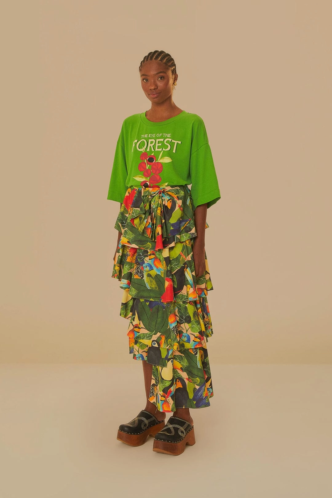 Lightweight Comfort Wear Modern Casual Green The Eye Of The Forest Organic Cotton T-Shirt