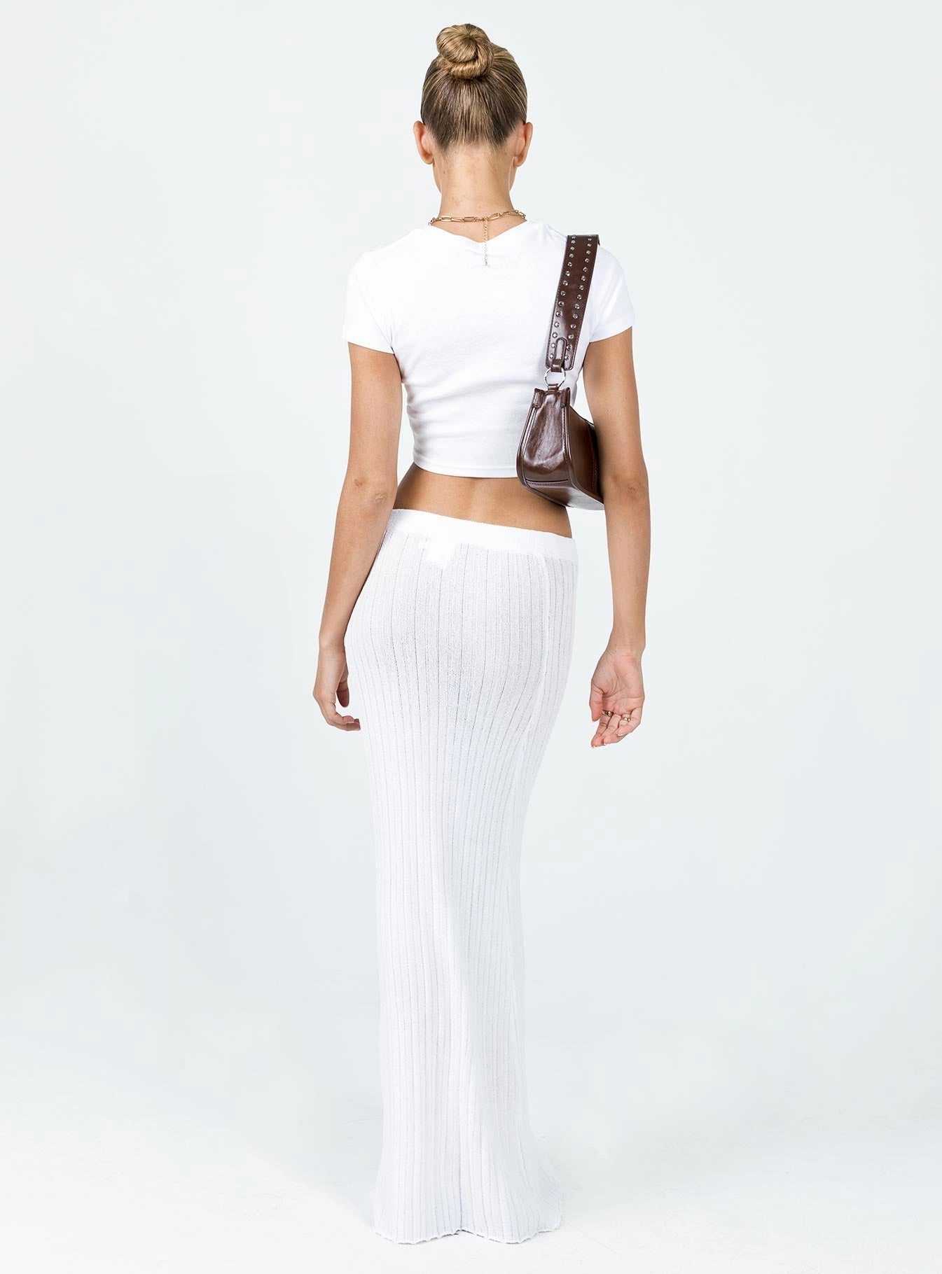 Belle Knit Maxi Skirt White Everyday Style Slow Fashion