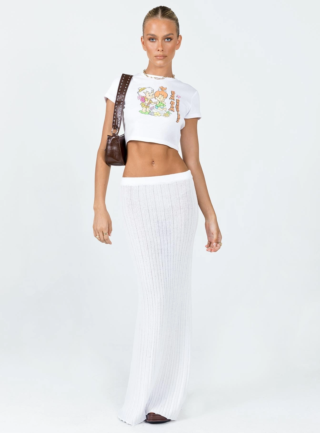 Everyday Style Belle Knit Maxi Skirt White