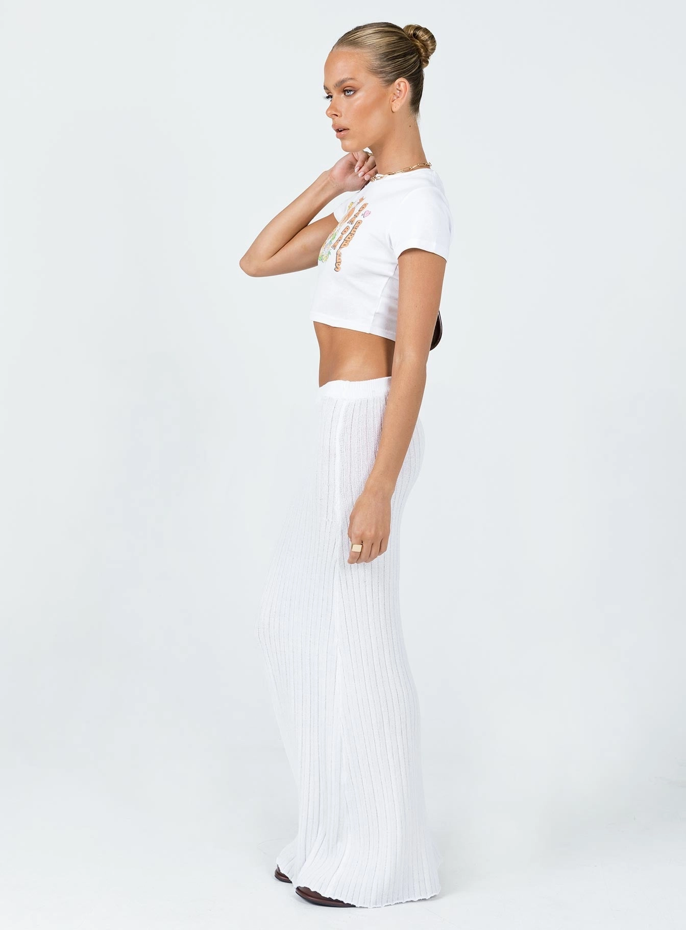 Belle Knit Maxi Skirt White Design innovation