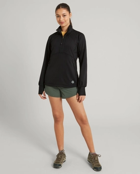 ULT-Hike Women's Quarter Zip Pullover - Black Trendy Knit Cozy Design Fit