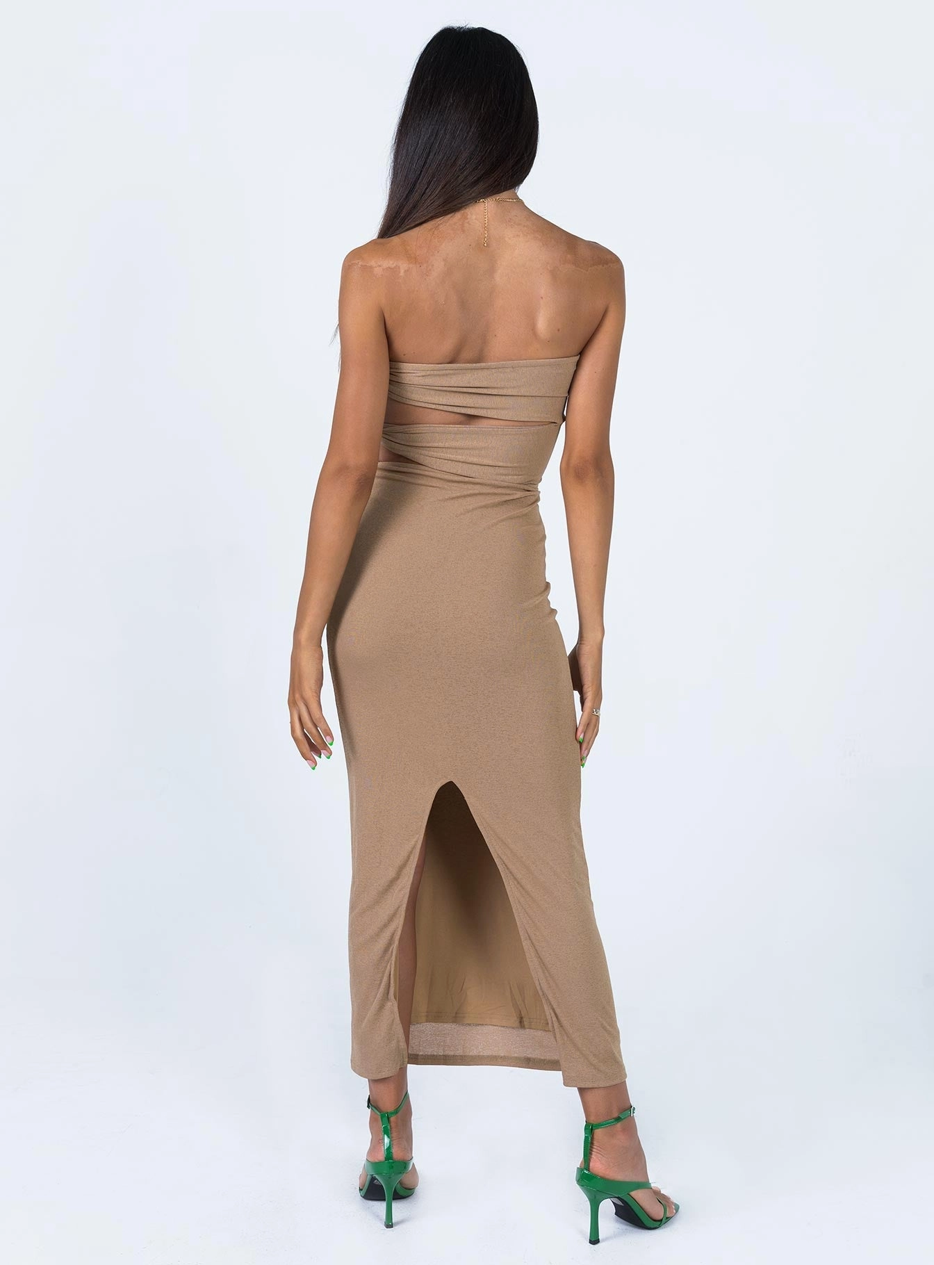 Bare Arm City Layer Catherine Maxi Dress Brown