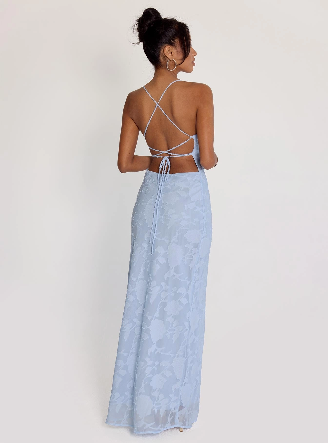 Lightweight Feel Celena Maxi Dress Blue Burnout