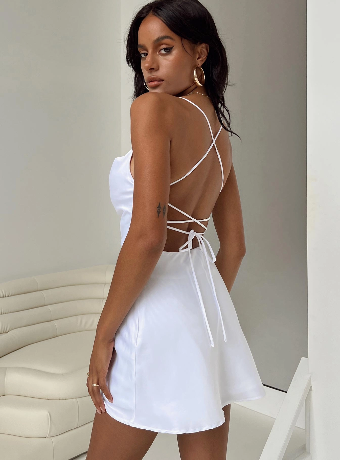 Celena Mini Dress White Event Perfect