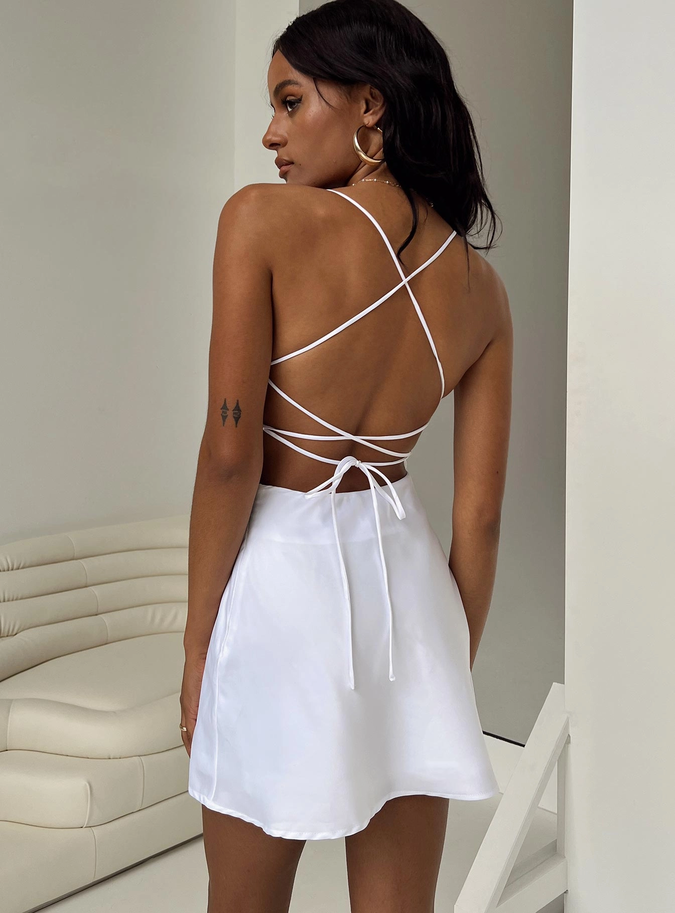 Celena Mini Dress White Trendy Tailoring