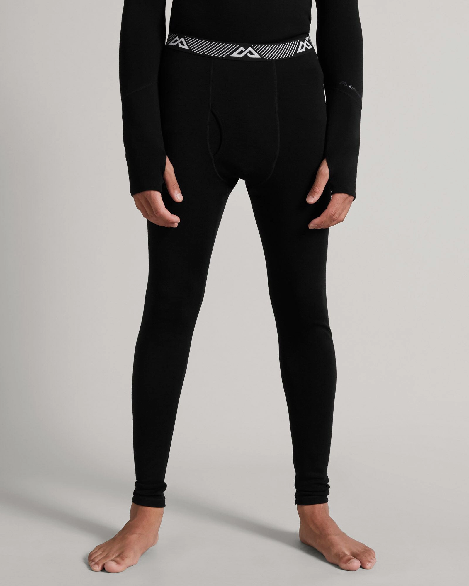 Temperature Balancing Temperature Regulating Men's KMDMerino Baselayer Long John Pants - Black