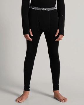 Men's KMDMerino Baselayer Long John Pants - Black Anti Chafe Seam Odor Neutralizing Fabric
