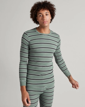 Non Irritating Seams KMDCore Long Sleeve Top - Gum Tree/Graphite Stripe