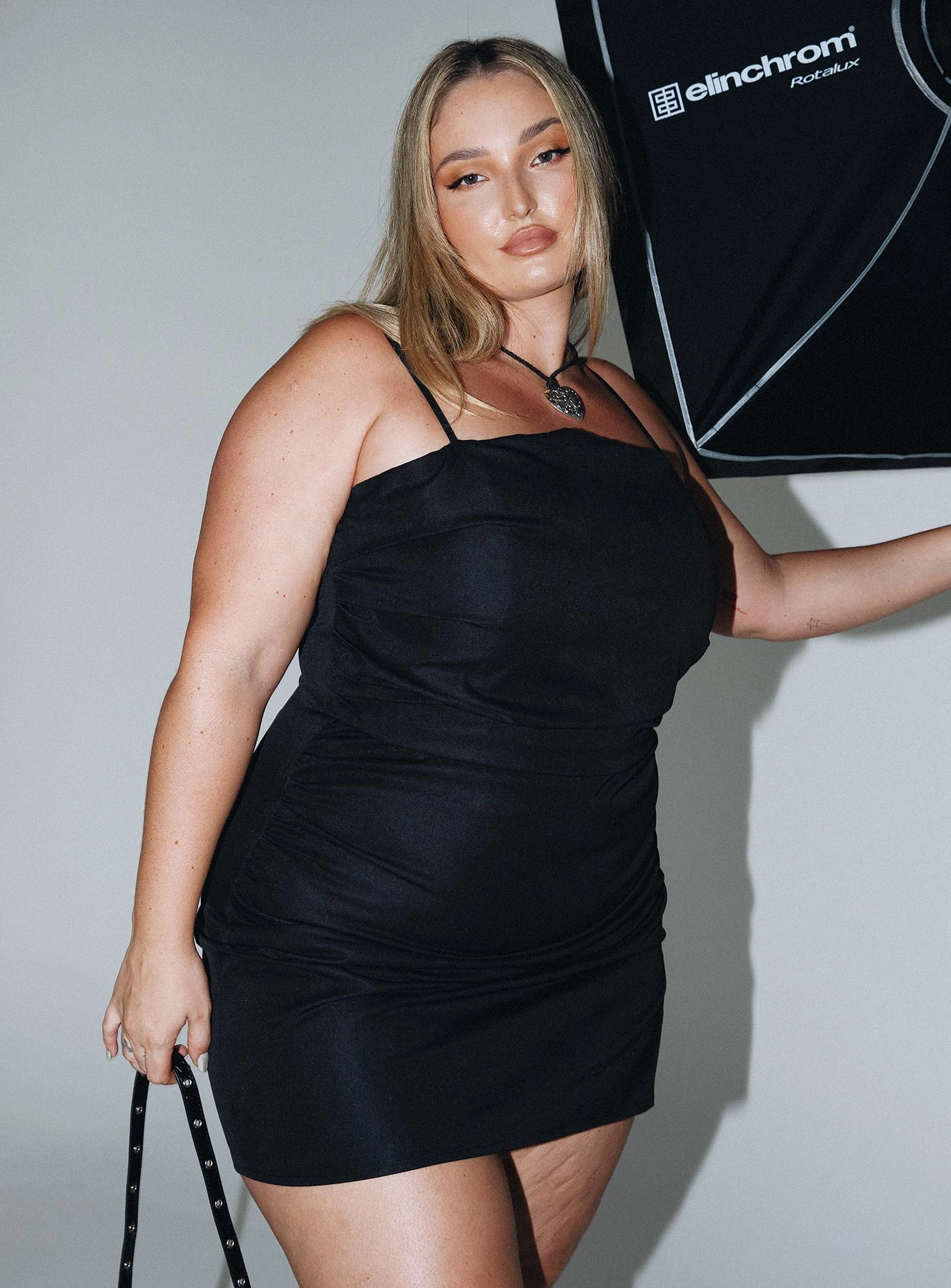Comfortable and Soft Easy Flow Chandra Mini Dress Black Curve