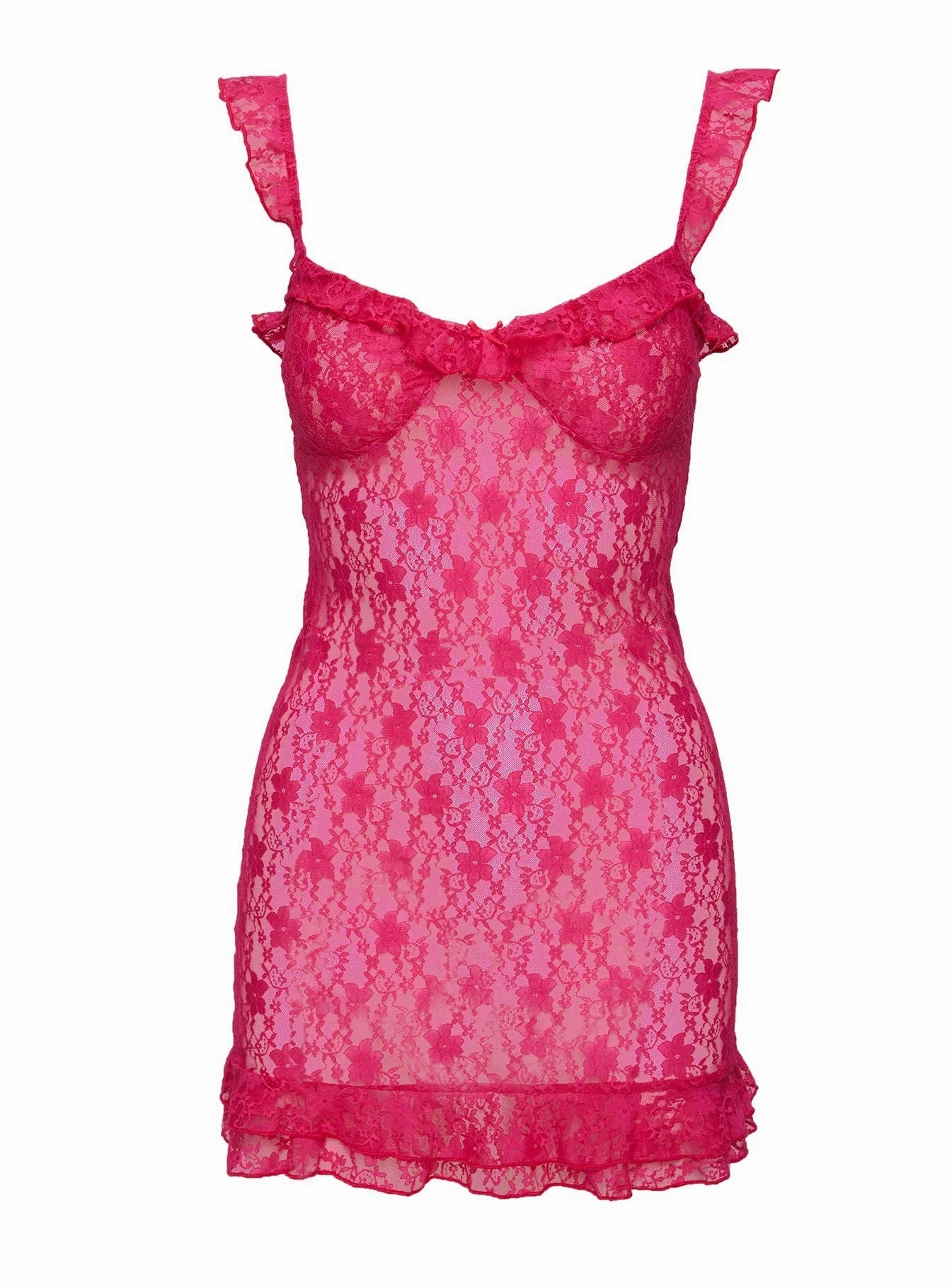 Form Fit Travel Essential Channing Lace Mini Dress Pink