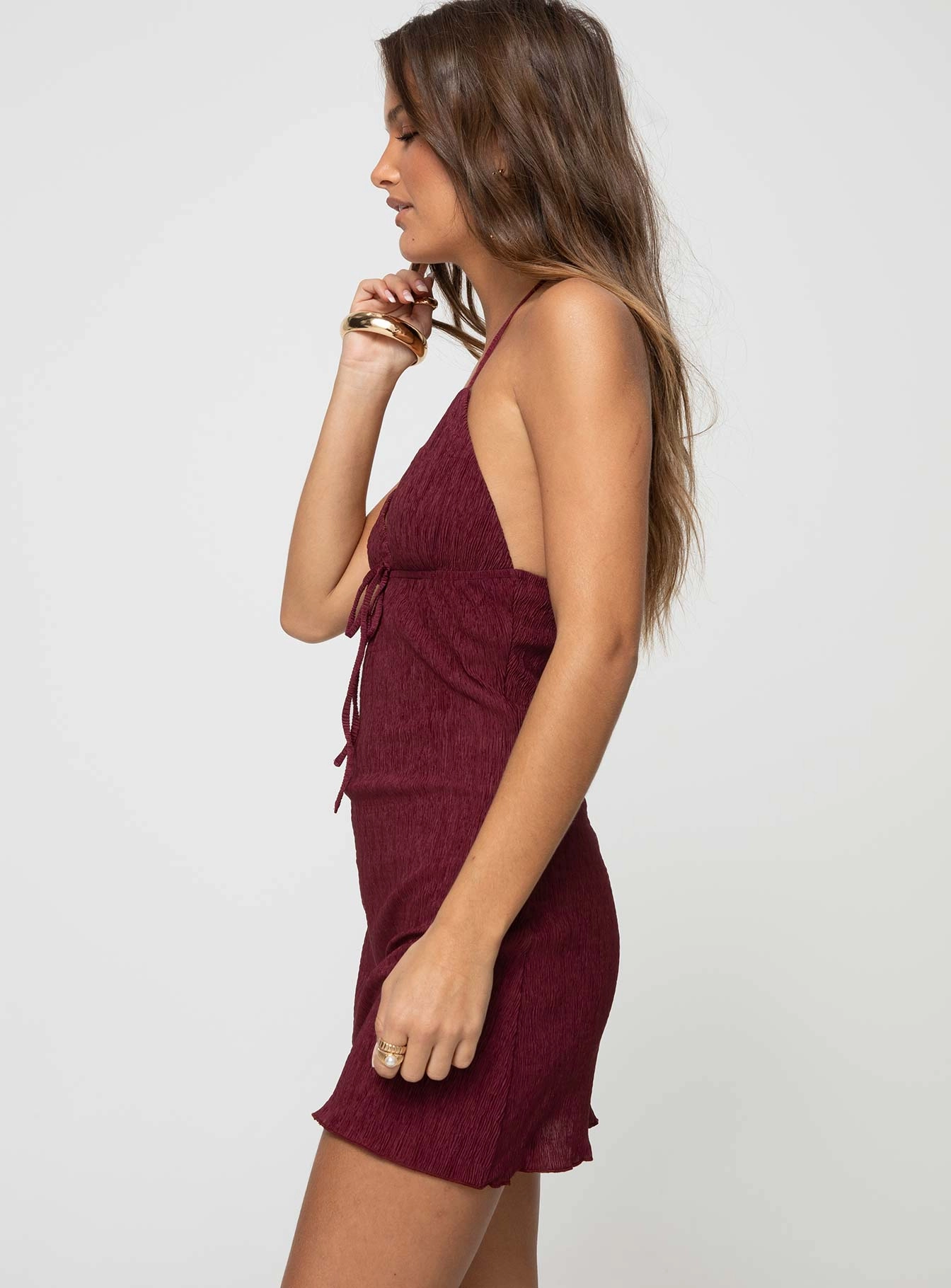 Chantria Mini Dress Burgundy Timeless Piece Breath Ease