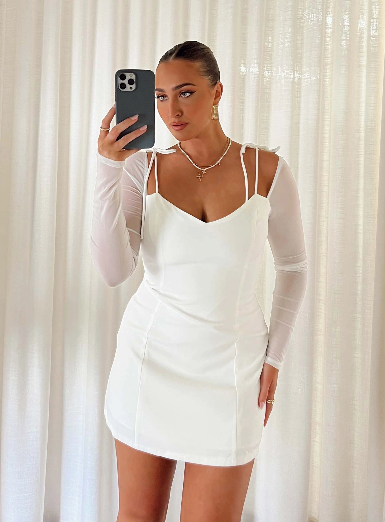 Charla Mini Dress White Sweet Mood Inner Smile