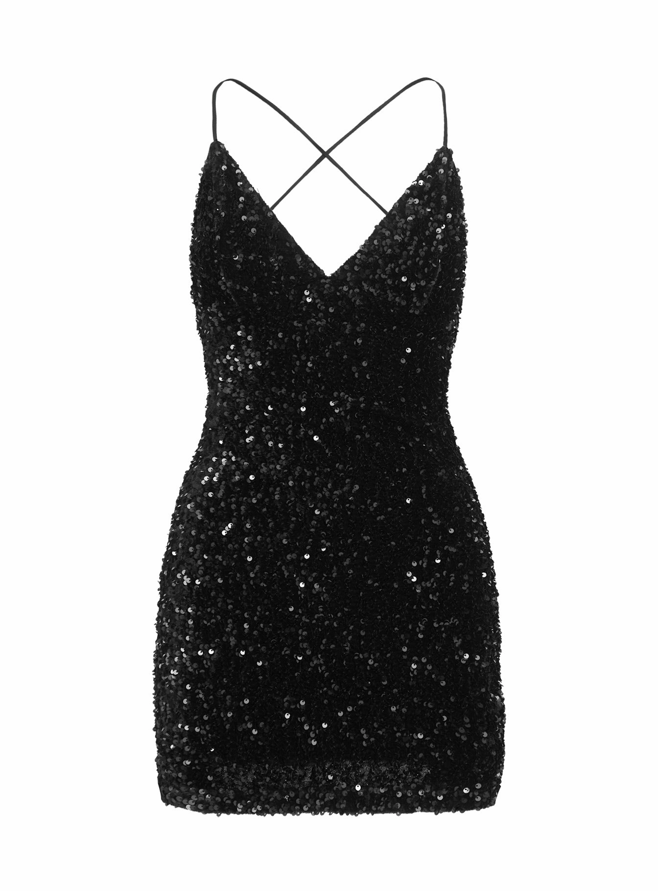 Charlette Sparkle Mini Dress Black LayeredHemline