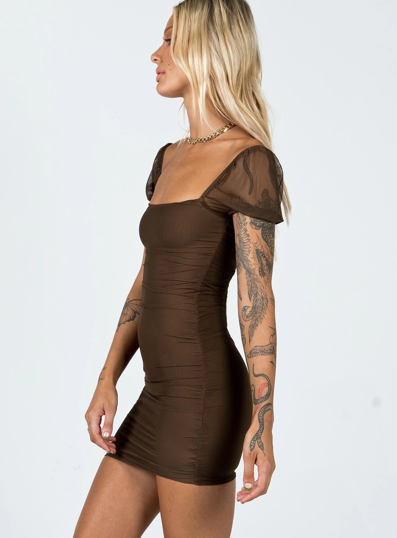 Airy Movement Charvi Mini Dress Brown