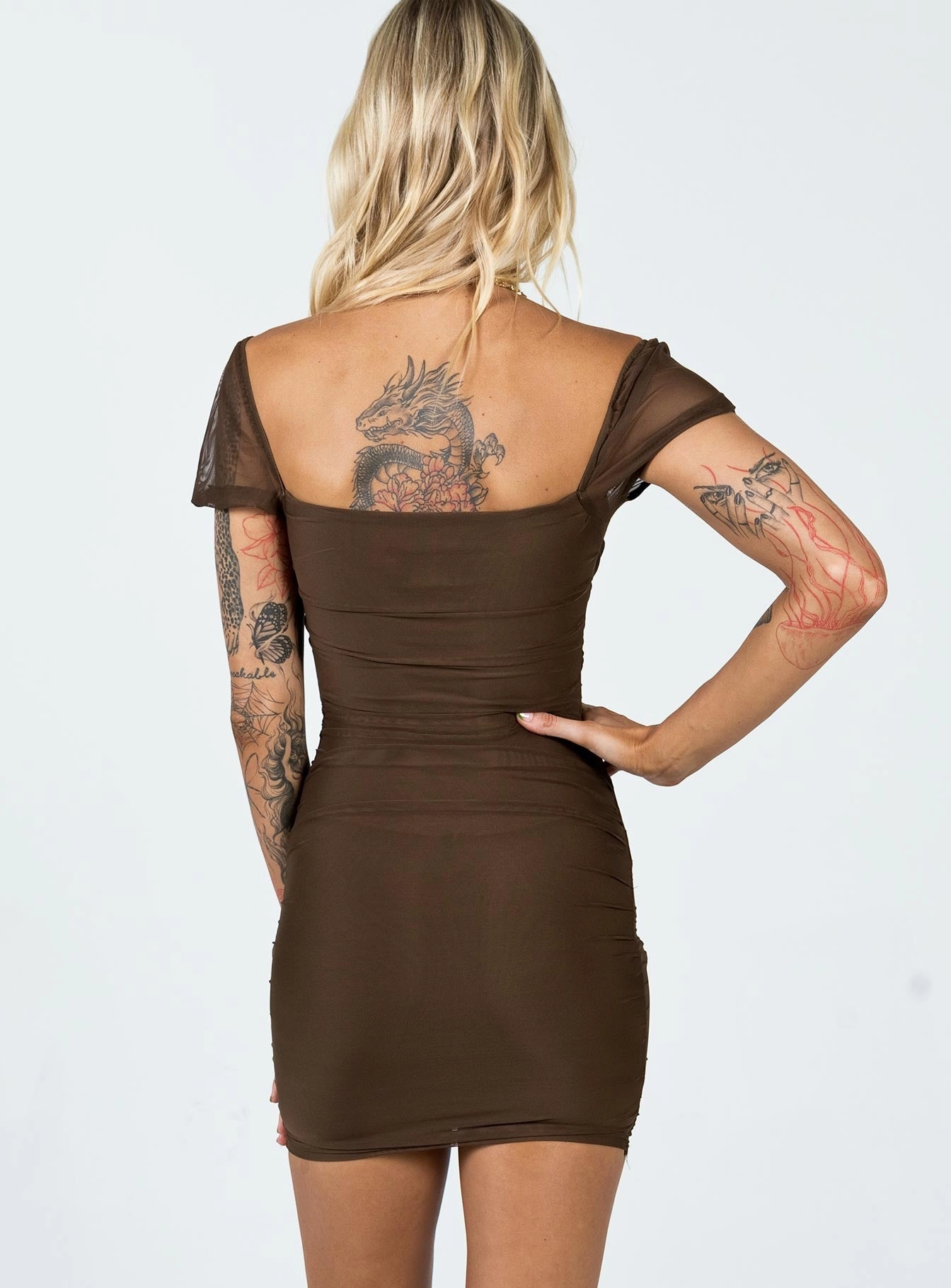 Charvi Mini Dress Brown Metallic-Shine