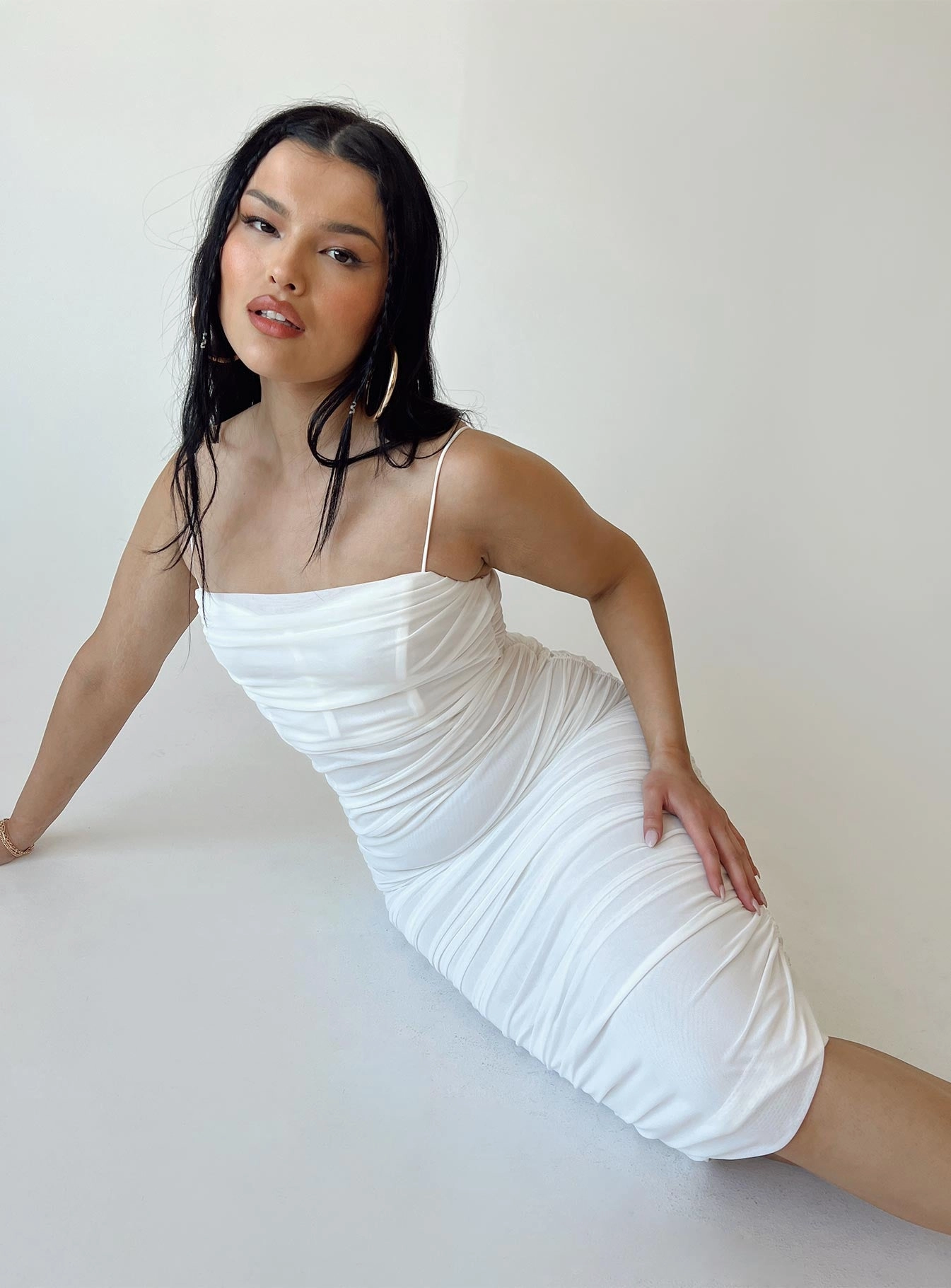 Chester Maxi Dress White Skin Touch