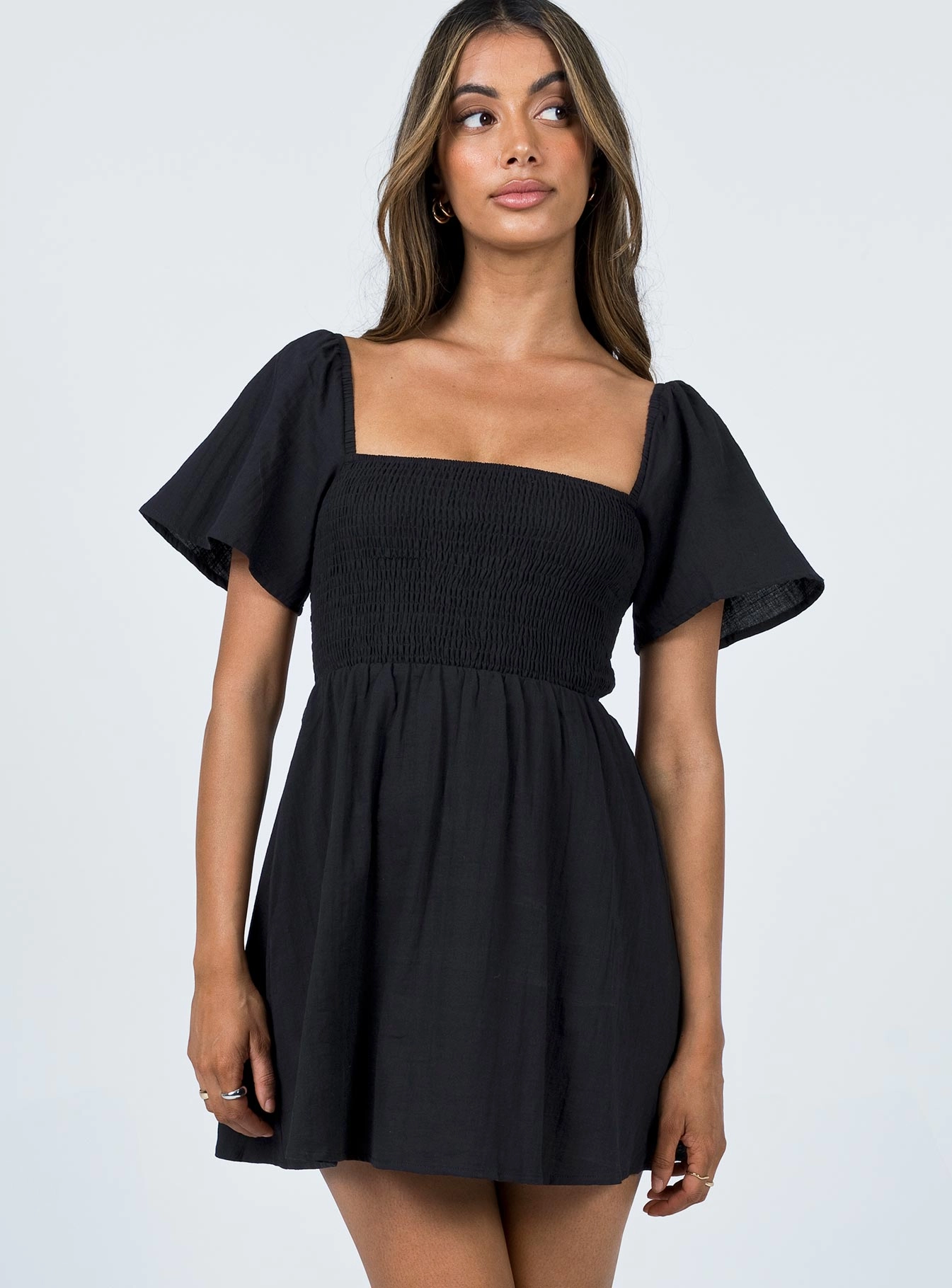 Soft Presence Love Blend Summer Nights Mini Dress Black Petite