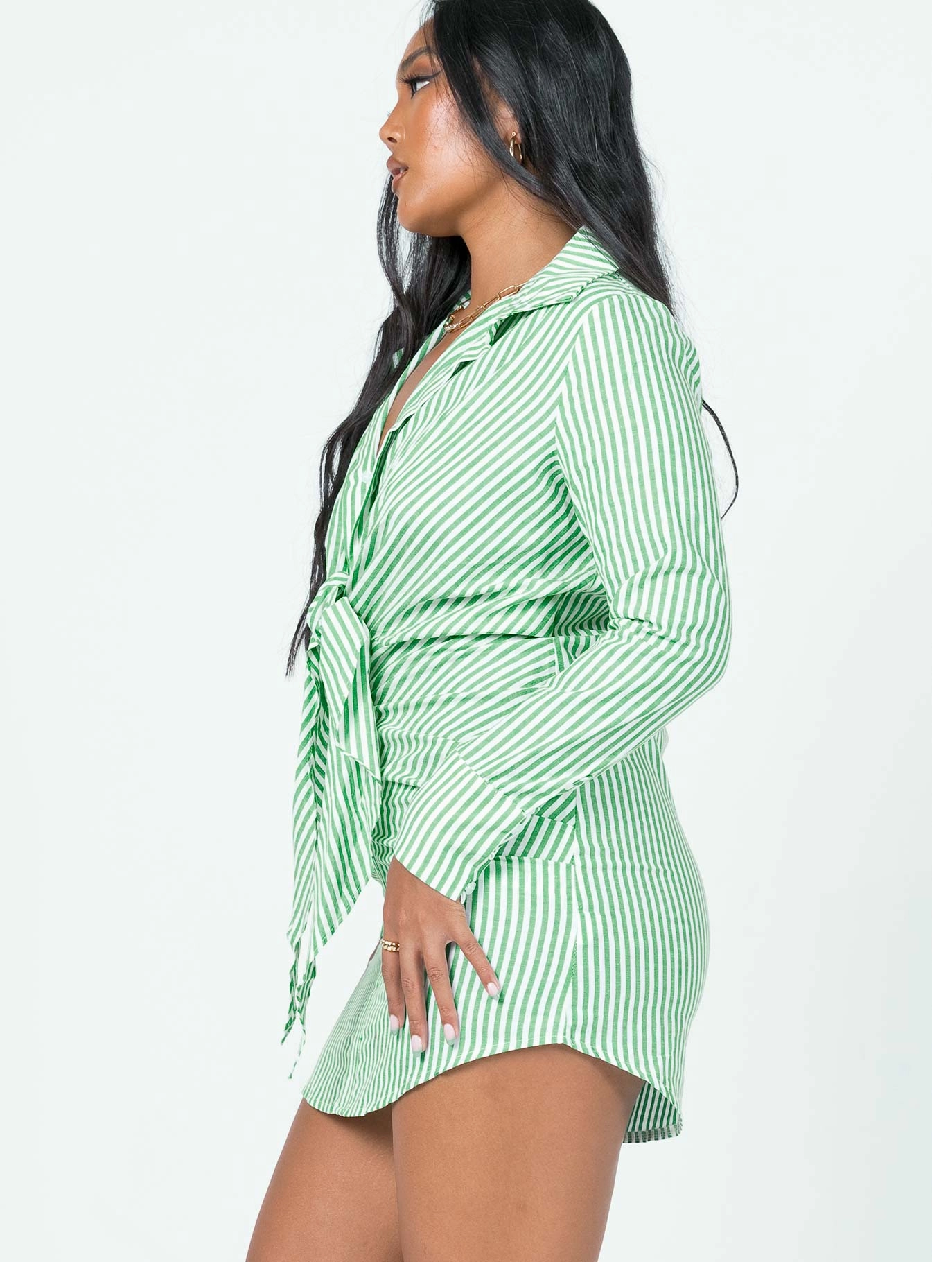 Kali Shirt Mini Dress Green City Casual Quick Drying