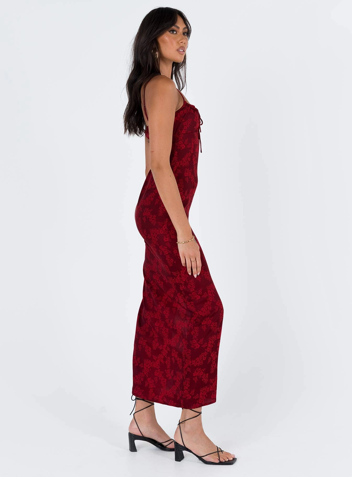 Noda Maxi Dress Burgundy Breathable fabric SmoothEdgeFinish