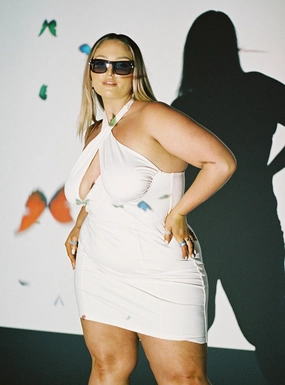 Urban Edge Feel Good Mini Dress White Curve