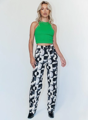 Motel Parallel Jeans Retro Optic Spot Morning Stroll Professional Wear Brunch Outfit High Durability