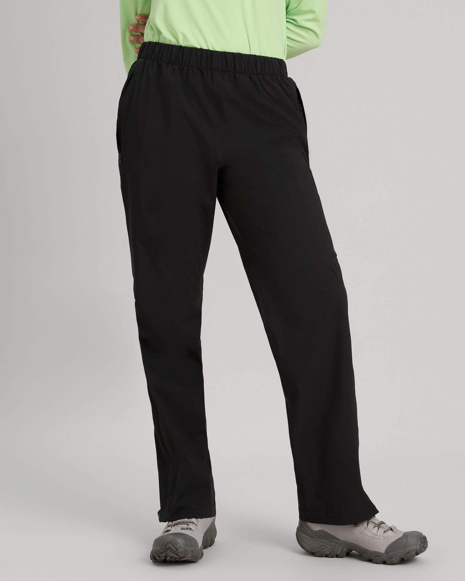 Contrast Trim Women's Trailhead Stretch 2.5-layer Rain Pants - Black Stingray