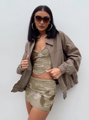 AAA Bomber Jacket Brown Micro Perforated Panels Impact Absorbing Back Panels
