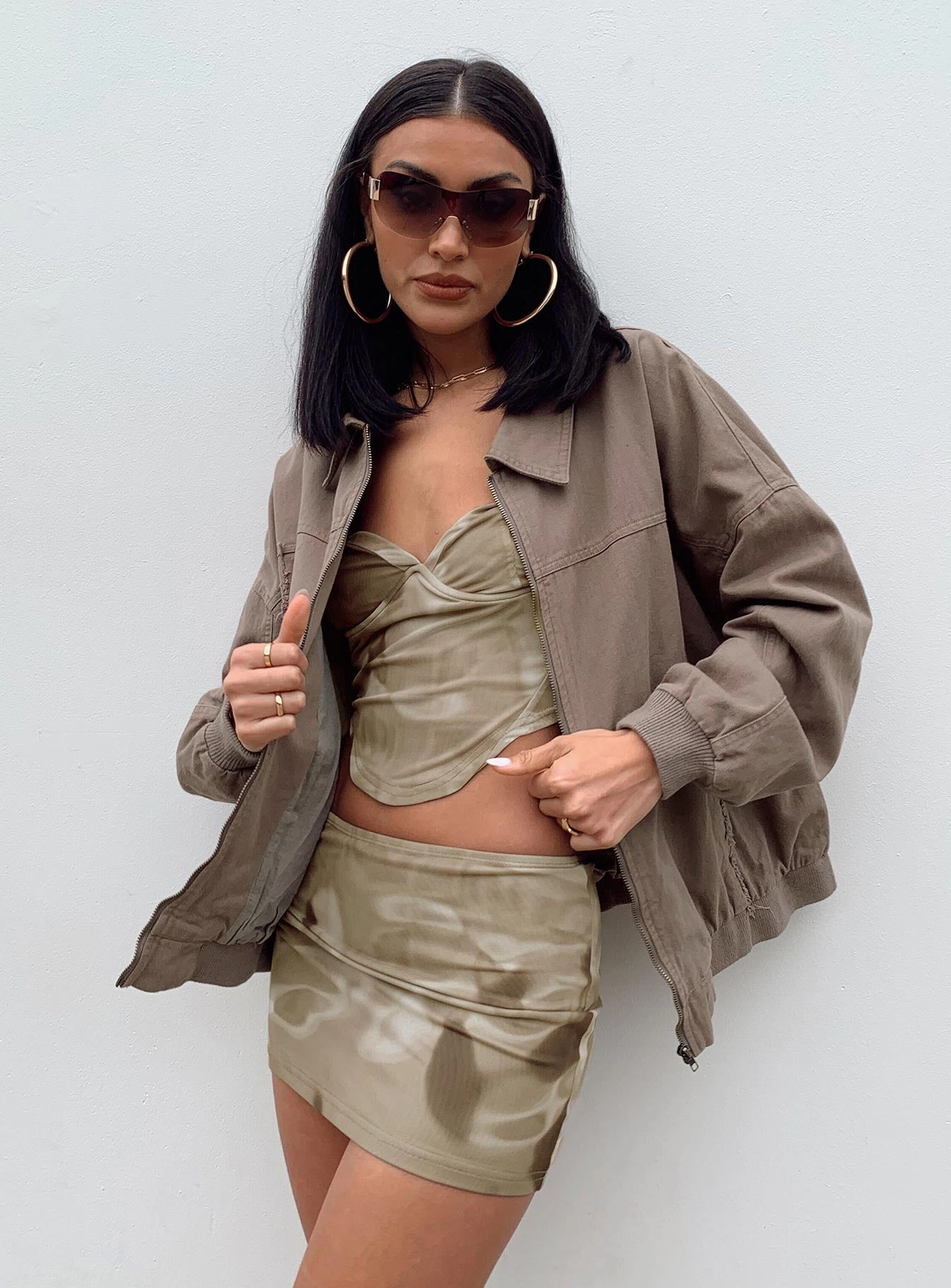 AAA Bomber Jacket Brown Micro Perforated Panels Impact Absorbing Back Panels