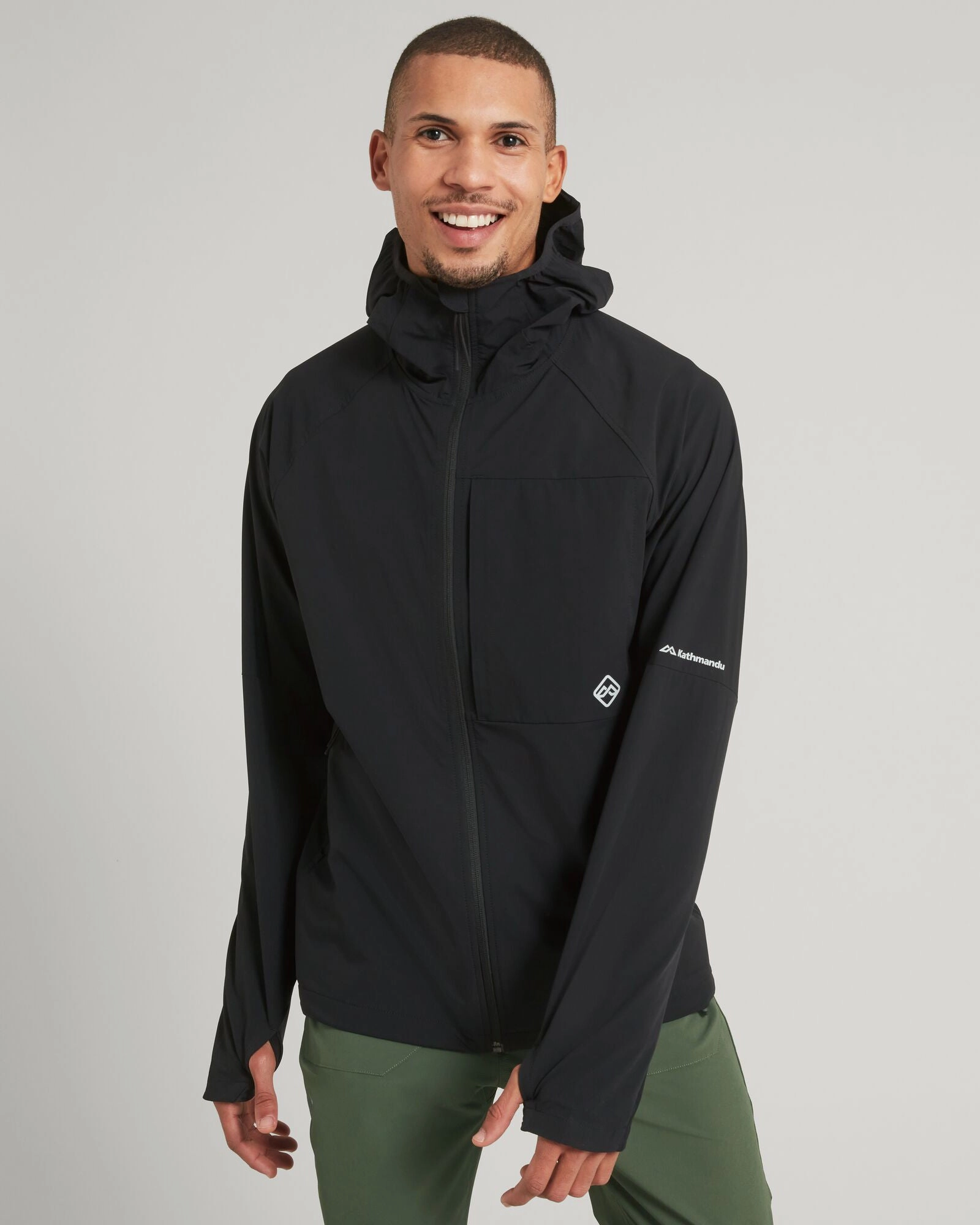 ULT-Hike Men's Hooded Jacket - Black Elastic Binding