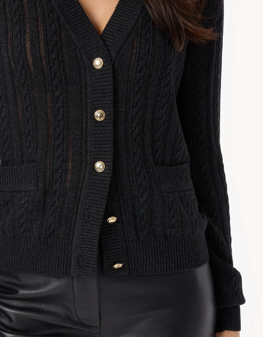 Unsubscribed Wool Silk Cable Cardigan Cozy Warm Layer