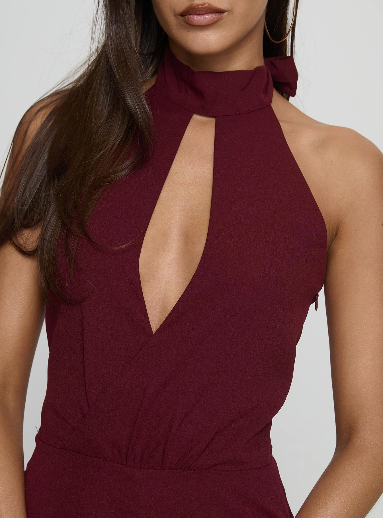 Sleek Fit Fashionable Fit Chrystina Cut Out Playsuit Burgundy