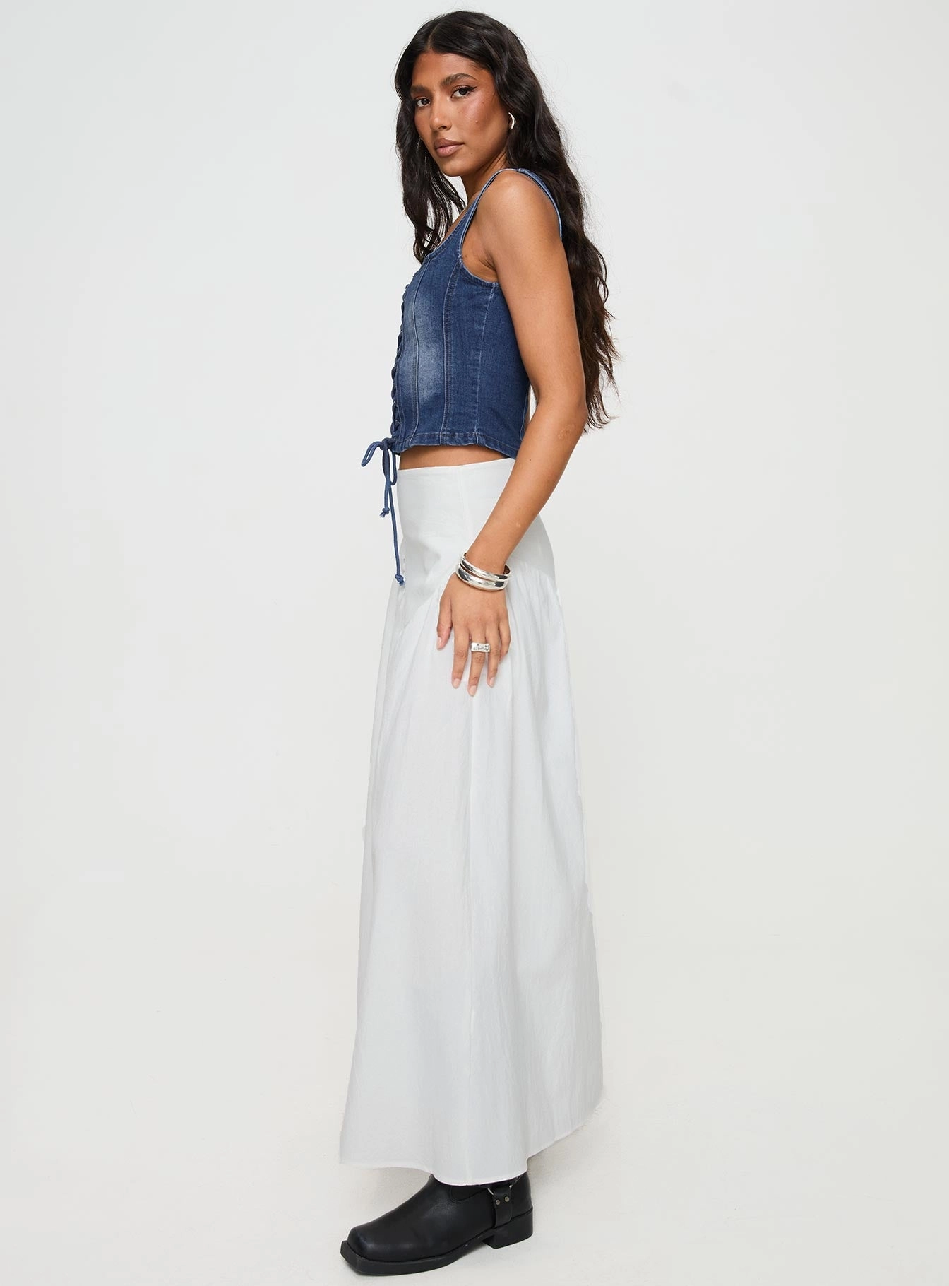 Cillie Maxi Skirt White Craftsmanship Focus