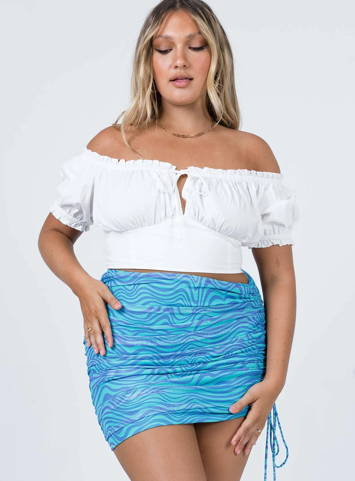 Invisible Seams Cinzia Mini Skirt Blue