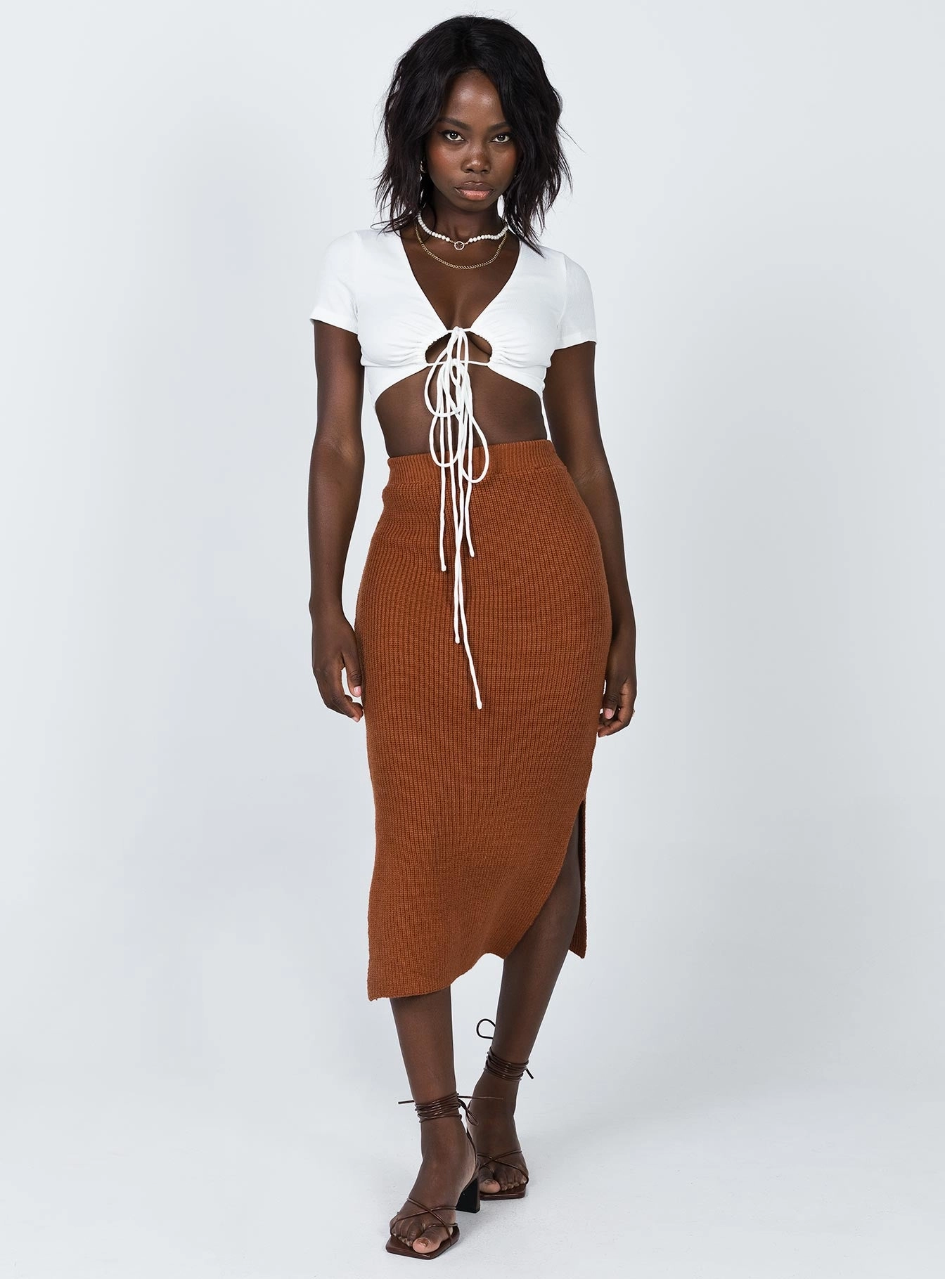 All-season garment Zanna Midi Skirt Brown