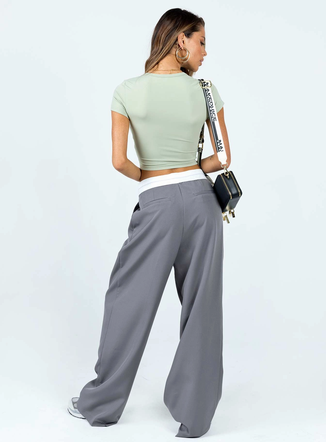 City Of Angels Pant Spanish Grey Stretch Fabric Tapered Leg Design