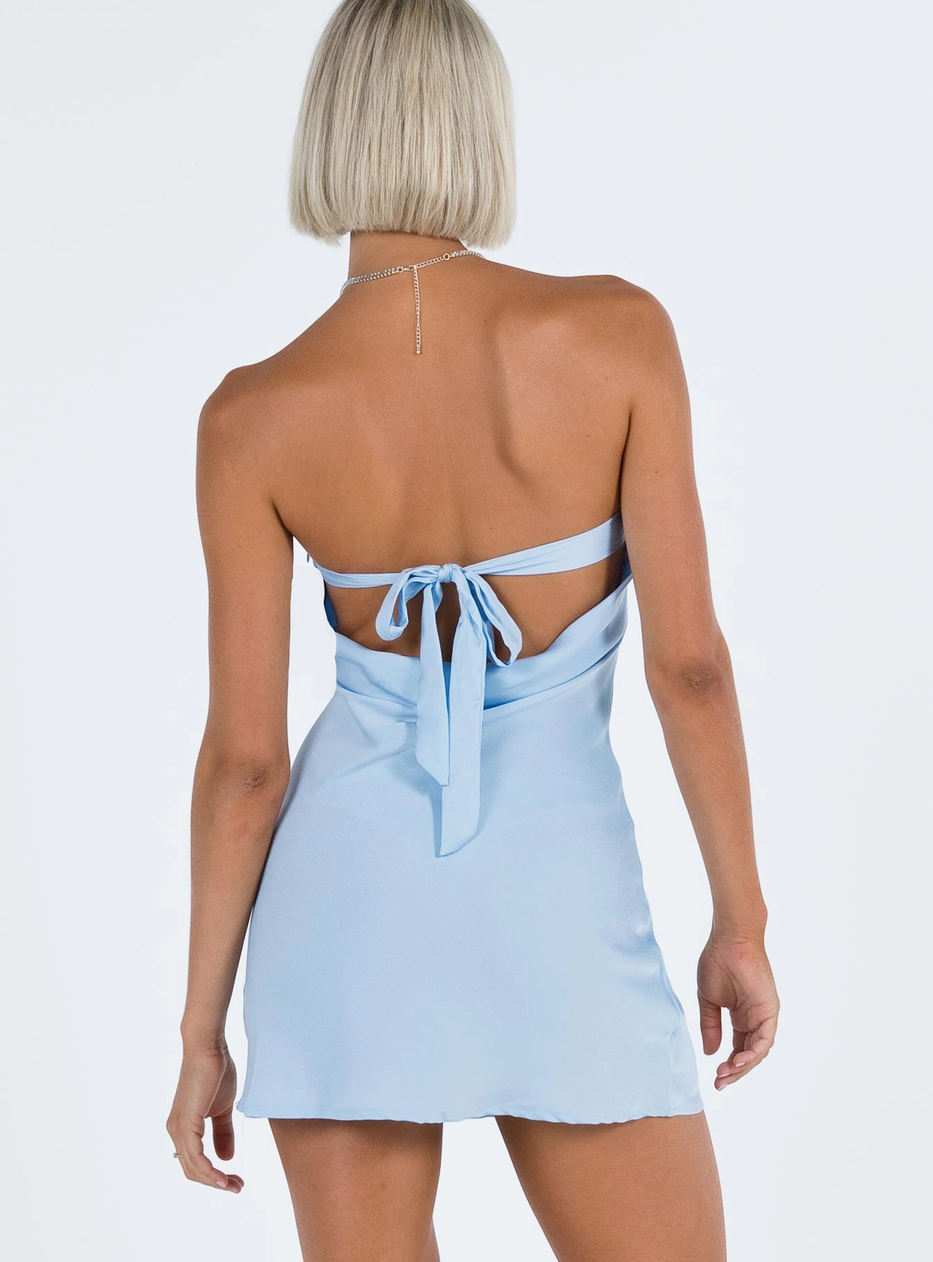 Jasmyn Mini Dress Blue vacation look