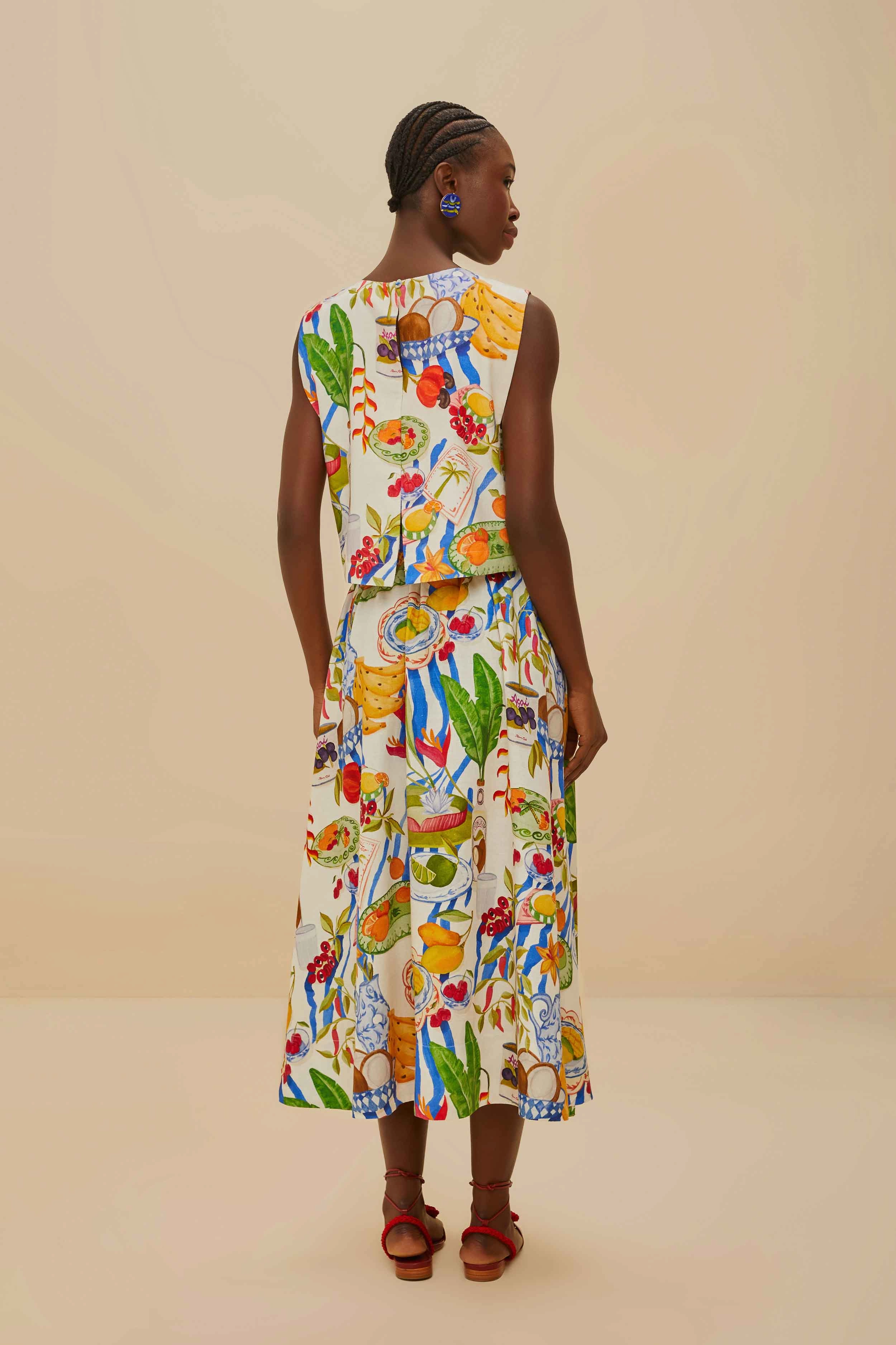 Off-White Fresh Table LENZING? ECOVERO? Euroflax? Midi Skirt light feel Creative Look
