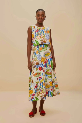 Must Have Feature Photoshoot Ready Off-White Fresh Table LENZING? ECOVERO? Euroflax? Midi Skirt