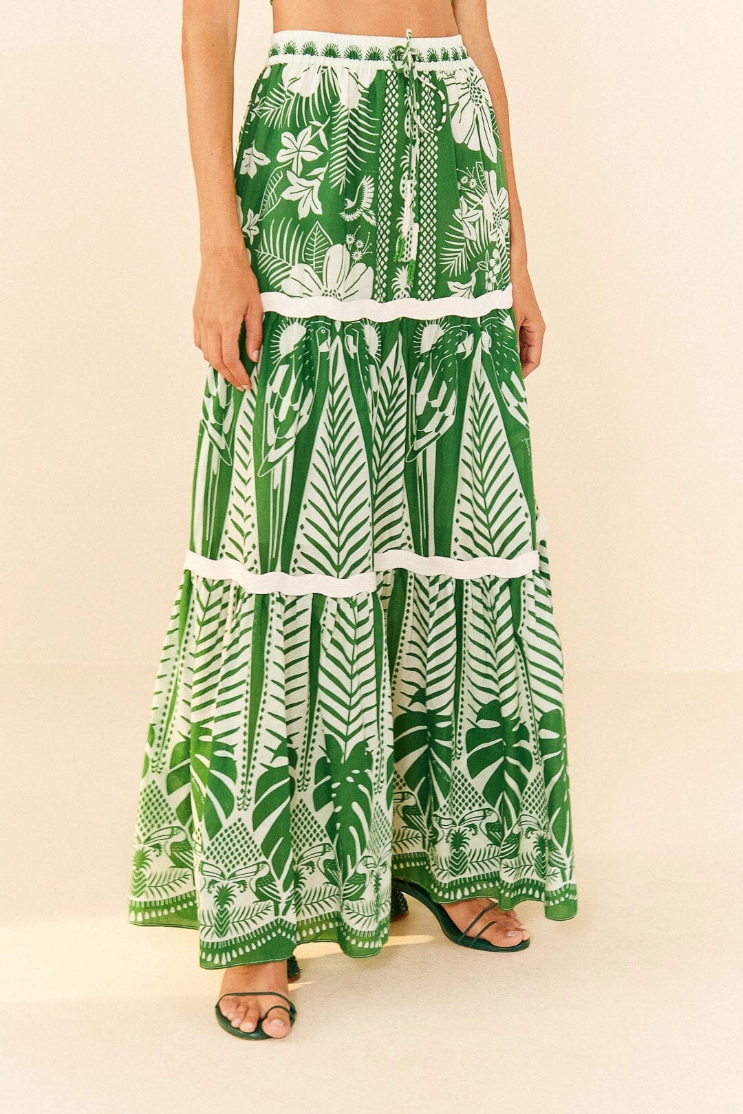 Off-White Macaw Elegance Maxi Skirt Polished Fit Vegan Material