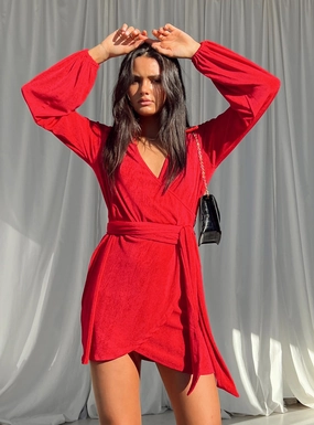Party Time Mini Dress Red Contemporary Fit