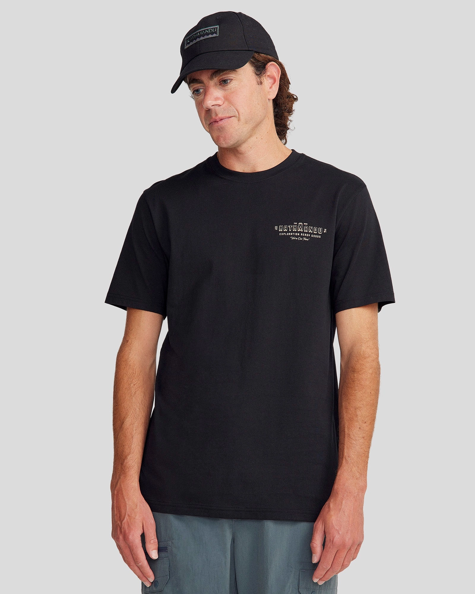 Smart Fit Eco Conscious Production Men's Exploration Organic Cotton T-shirt - Black Stingray