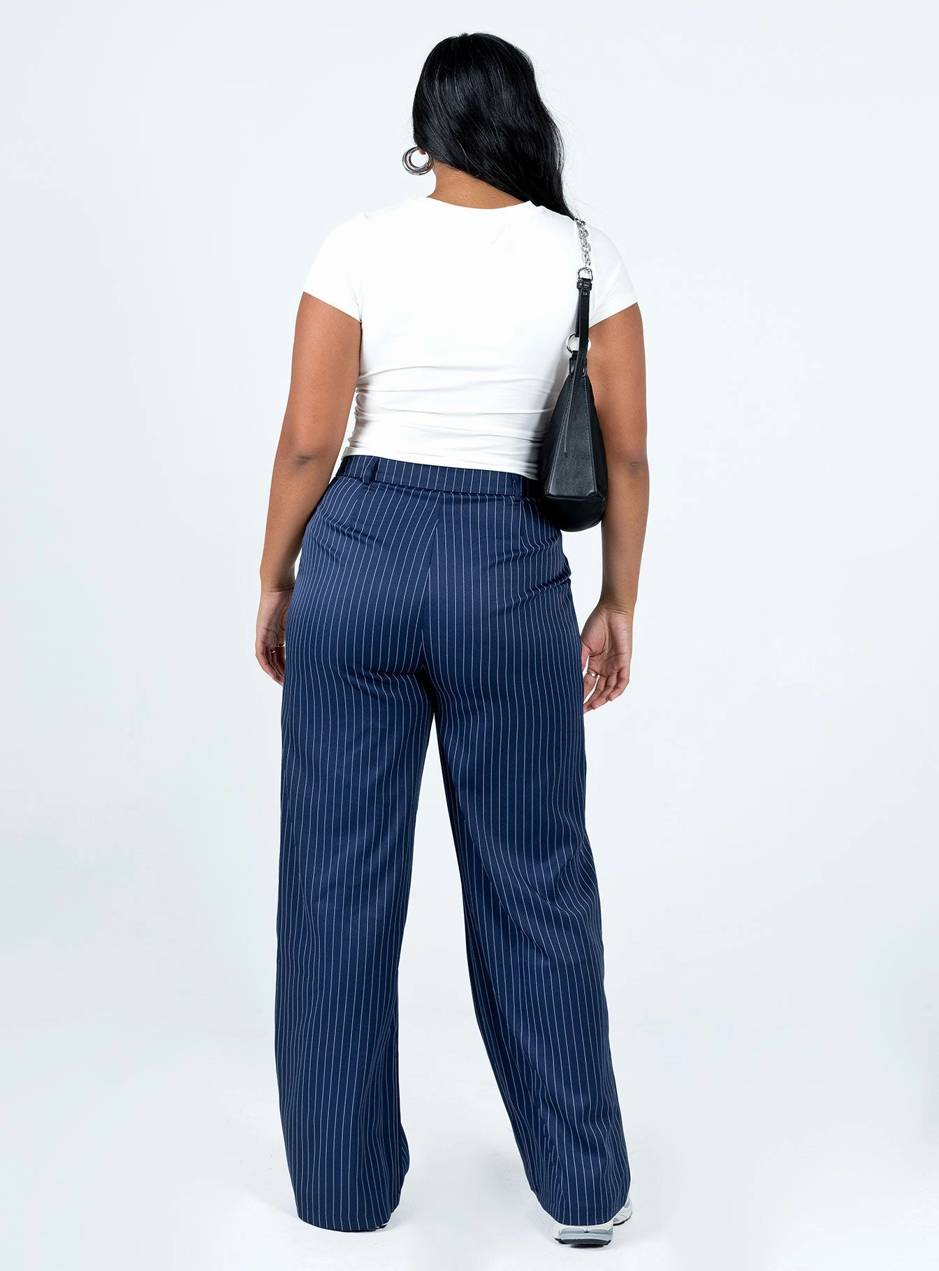 Non Binding Waist Belt loops Archer Pants Pinstripe Navy