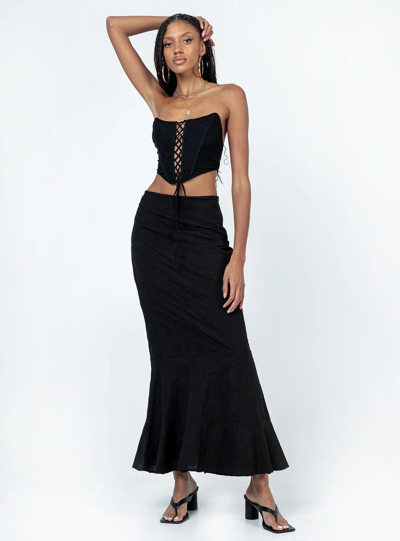 Raven Mid Rise Skirt Black Seasonal Layering