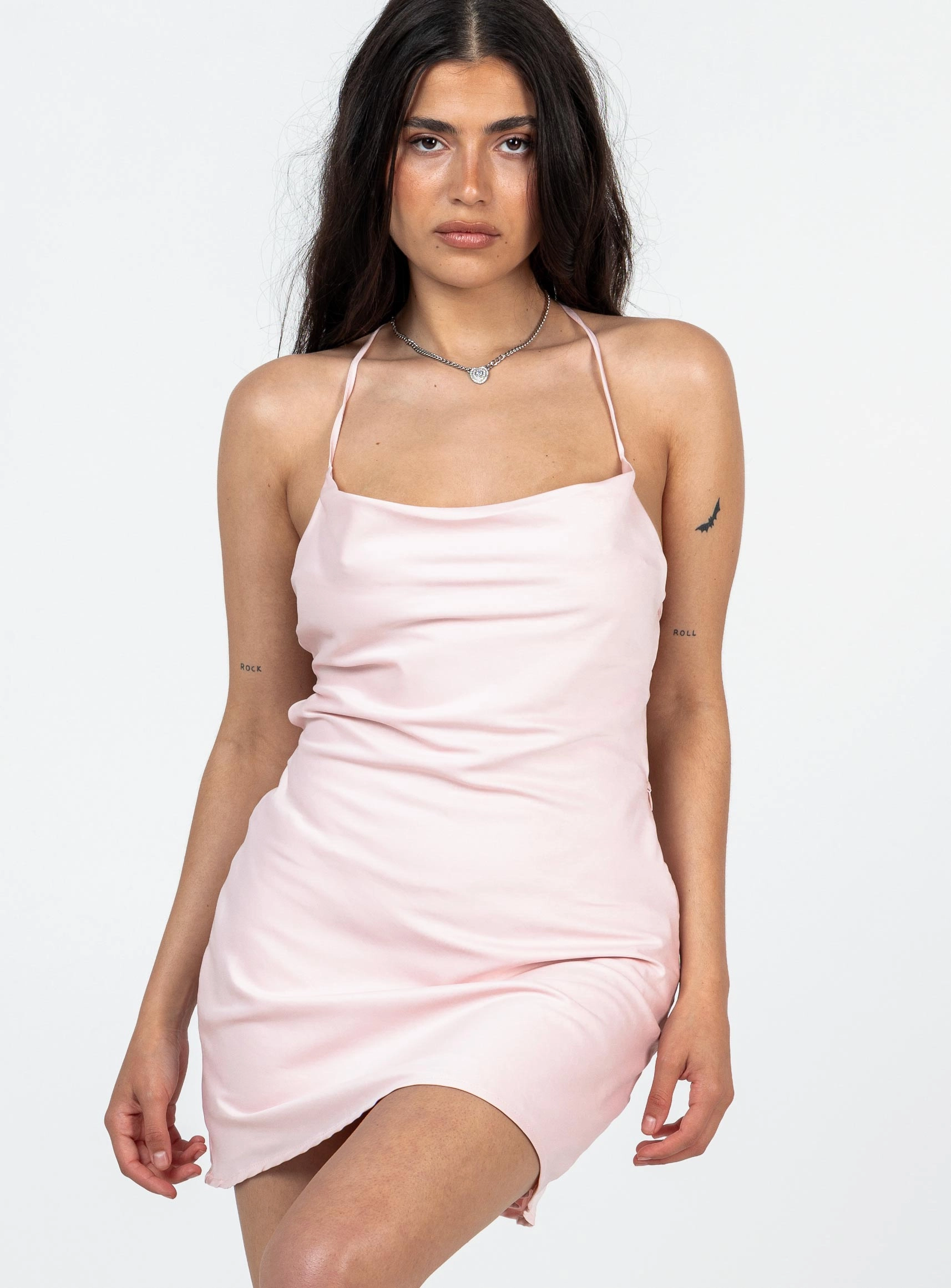 Celena Mini Dress Pink Petite Artistic Edge One-Shoulder